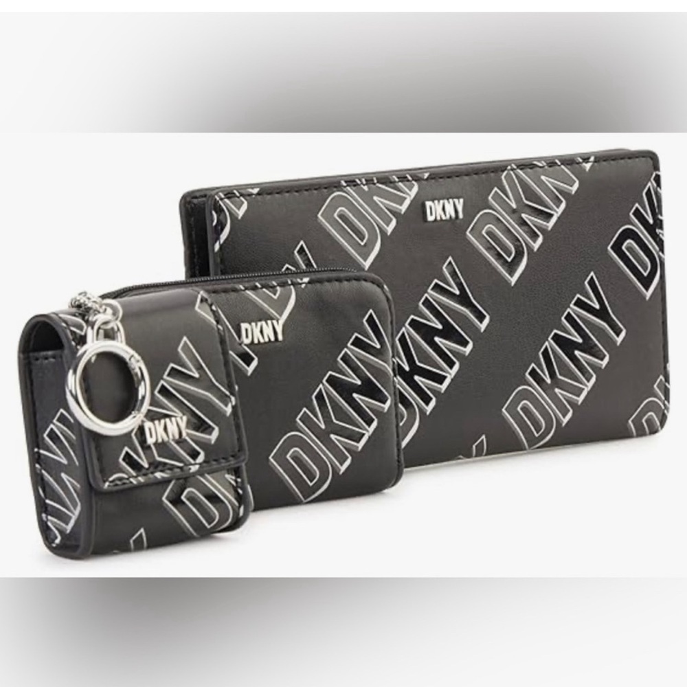 DKNY Women’s Casual Phoenix Box Set Classic Wallet Bi-Fold Wallet+Card+iPod Case - Picture 4 of 10